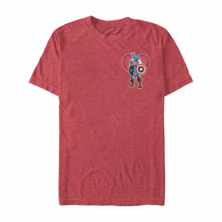 Captain America Heart Red T-Shirt